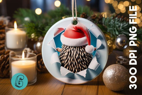 3D Hedgehog Christmas Ornament Back 19 Review for Illustrations
