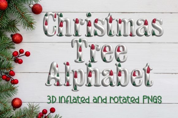 3D Inflated, Rotated Christmas Alphabet & Illustrations Review