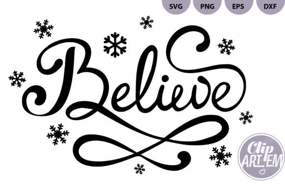 Believe Christmas Vector Cutting File: Modern Illustrations for Publishing