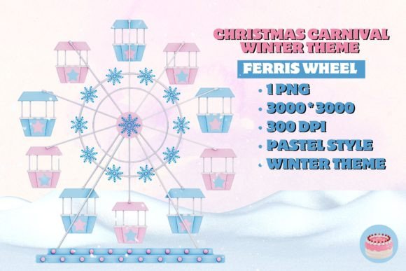 Christmas Carnival Winter - Ferris Wheel Illustrations