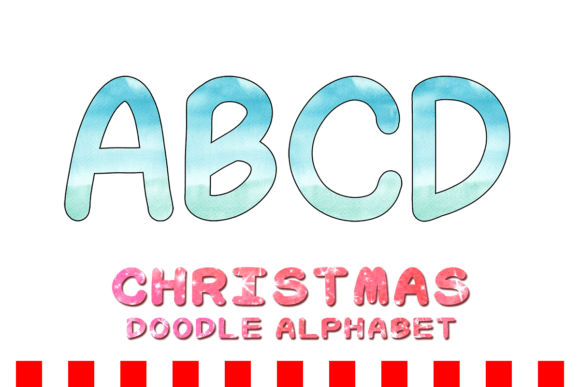 Christmas Doodle Alphabet Letter 127 for Festive Illustrations