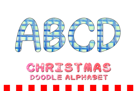 Christmas Doodle Alphabet Letter 132 for Festive Illustrations