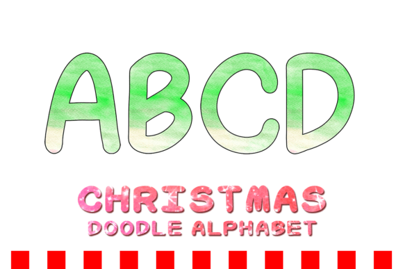 Christmas Doodle Alphabet Letter 136 for Festive Illustrations