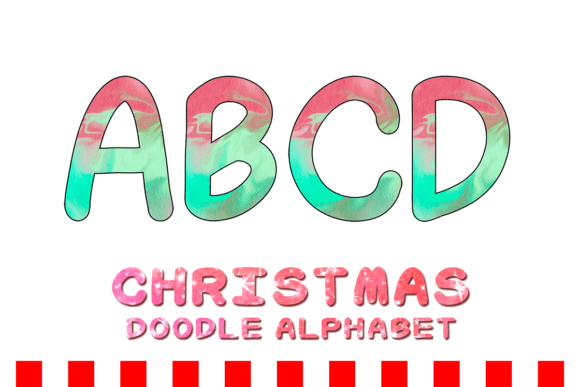 Christmas Doodle Alphabet Letter 148 for Holiday Illustrations