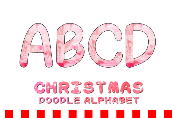 Christmas Doodle Alphabet Letter 152 Illustrations for Modern Blogs