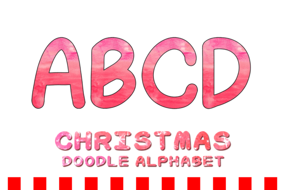 Christmas Doodle Alphabet Letter 155 for Illustrations
