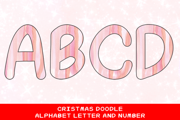 Christmas Doodle Alphabet Letter 66 for Illustrations & Crafts