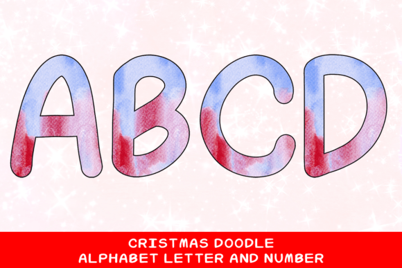 Christmas Doodle Alphabet Letter 78 for Modern Illustrations