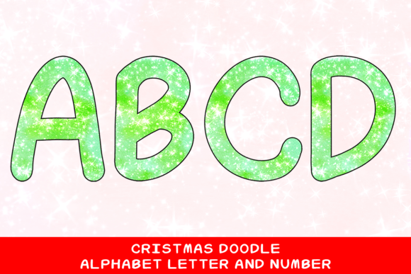 Christmas Doodle Alphabet Letter 80 for Modern Illustrations