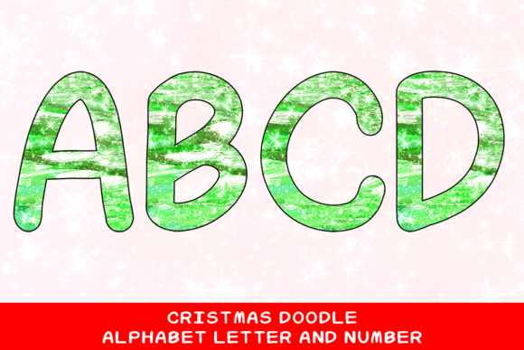 Christmas Doodle Alphabet Letter 85 for Festive Illustrations