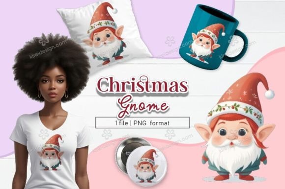 Christmas Gnome Sublimation Clipart_02 Review for Illustrations