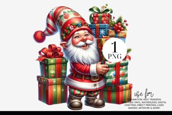 Christmas Gnome with Presents Clipart Review