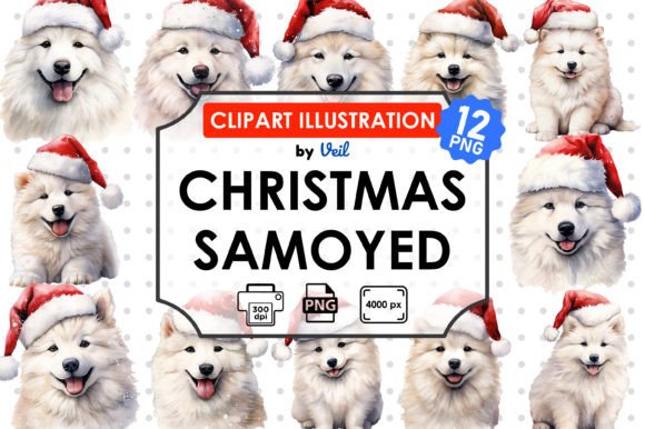 Christmas Samoyed Clipart Sublimation Review