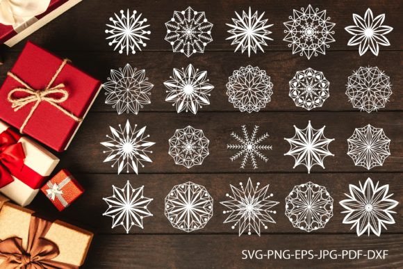 Christmas Snowflake Set Snowflakes Svg for Modern Illustrations
