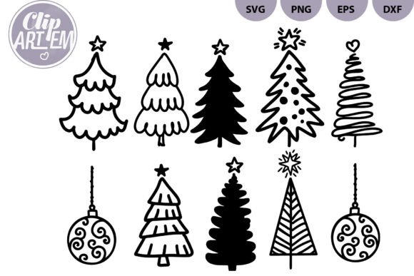 Christmas Tree Vector SVG PNG Bundle: Essential Illustrations for Publishers