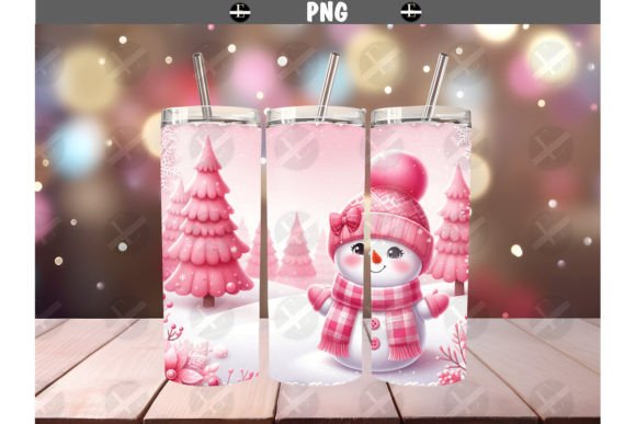 Christmas Tumbler Wraps Pink Snowman PNG: A Fresh Look at Illustrations