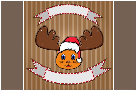 Cute Cat Head with Christmas Hat: A Review of Seasonal Illustrations