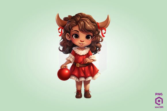 Cute Chibi Christmas Taurus Clipart Review