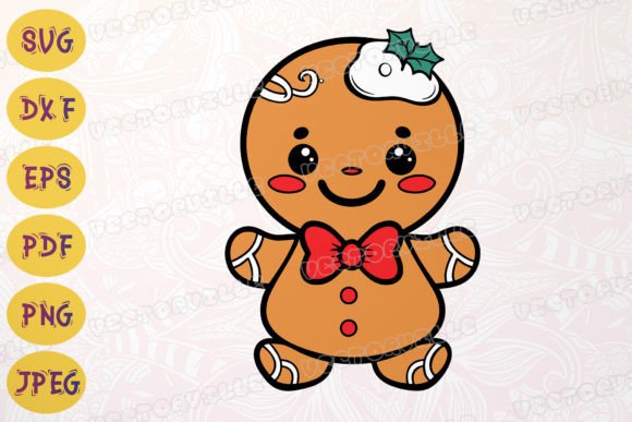 Gingerbread Man Outline SVG Christmas for Illustrations