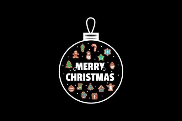 Merry Christmas Text Graphic Design for Seasonal Illustrations
