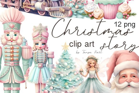 Pastel Christmas Clipart for Modern Illustrations