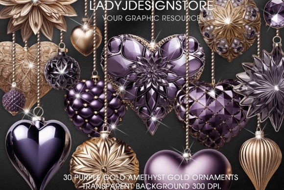 Purple Gold Amethyst Christmas Ornaments Review