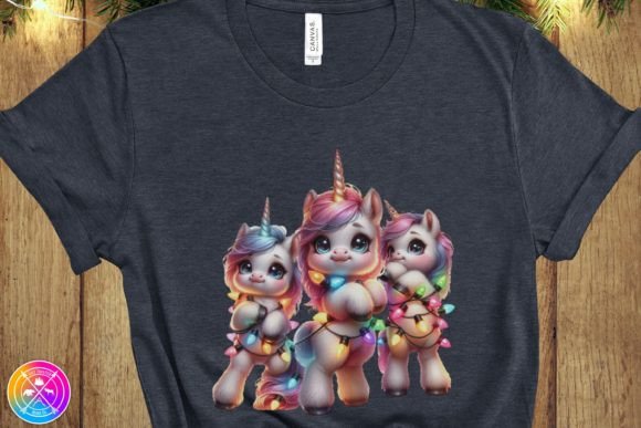 Unicorns in Christmas Lights, Christmas Illustrations Review